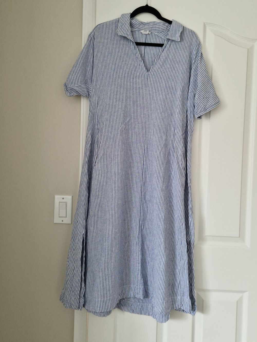 Lucky Brand Blue and White Striped Midi Dress